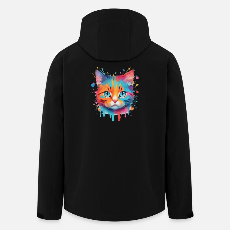 Niedliche Katze - Recycelte Männer Softshell-Jacke von Stanley/Stella - Schwarz