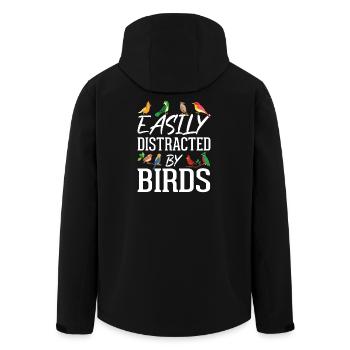 Leicht von Vögeln abgelenkt - Recycelte Männer Softshell-Jacke von Stanley/Stella - Schwarz - Hinten - AI Model Male 185 light (185cm)