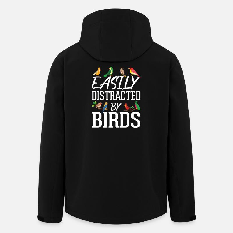 Facilement distrait par les oiseaux - Veste softshell homme en polyester recyclé Stanley/Stella - noir