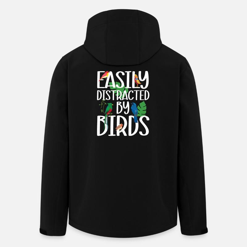 Easily Distracted by Birds - Men’s Recycled Softshell Jacket by Stanley/Stella - black