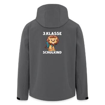 3 Klasse Schulkind Löwe Schüler Drittklässler - Recycelte Männer Softshell-Jacke von Stanley/Stella - Schwarz - Hinten - AI Model Male 185 light (185cm)