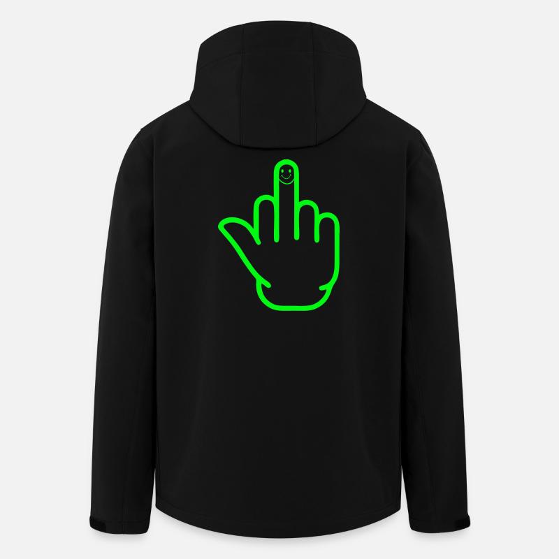 Happy Mittelfinger - Recycelte Männer Softshell-Jacke von Stanley/Stella - Schwarz