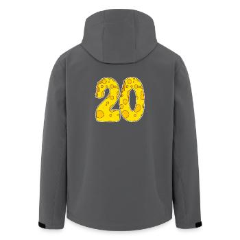 20 ans de fromage Lustig - Veste softshell homme en polyester recyclé Stanley/Stella - charbon - Dos - AI Model Male 185 light (185cm)