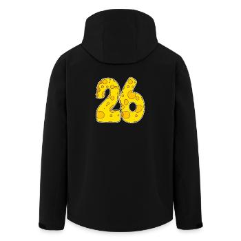 26 Jahre Lustig Käse - Recycelte Männer Softshell-Jacke von Stanley/Stella - Schwarz - Hinten - AI Model Male 185 light (185cm)