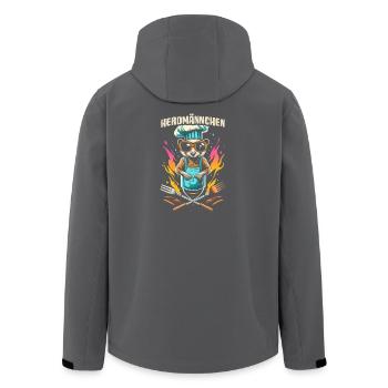 Herdmännchen Koch T-Shirt – Spaß in der Küche - Recycelte Männer Softshell-Jacke von Stanley/Stella - Anthrazit - Hinten - AI Model Male 185 light (185cm)