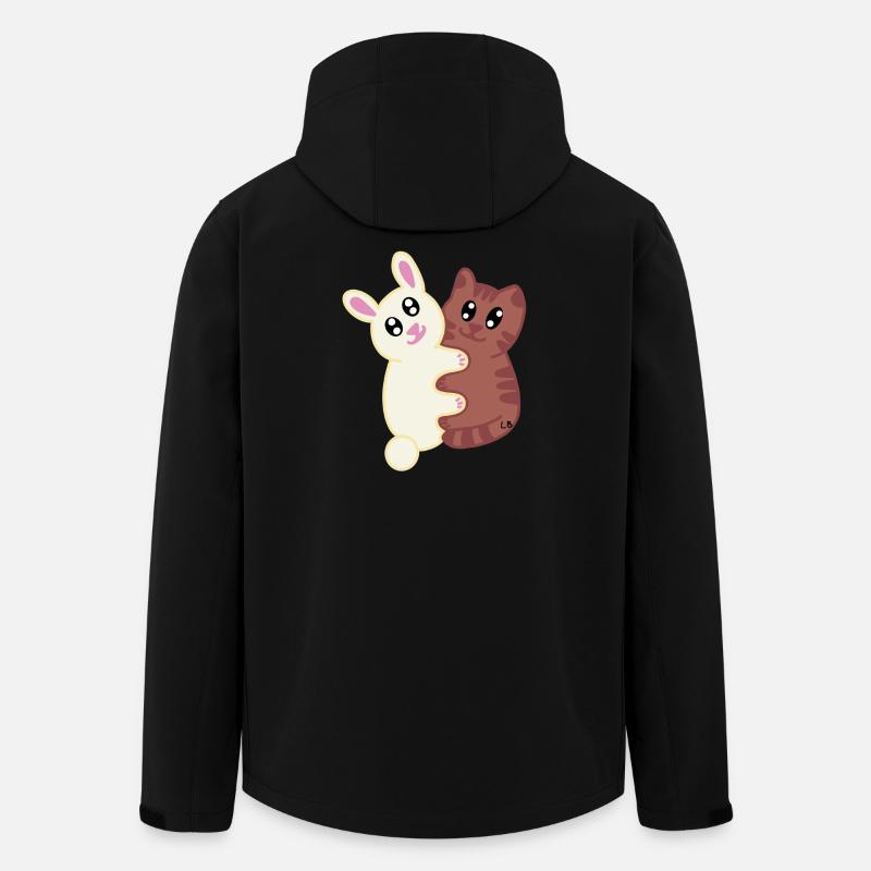 Rabbit and Cat by L!LA - Men’s Recycled Softshell Jacket by Stanley/Stella - black