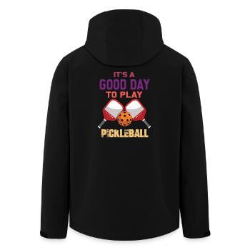 It's a Good Day to Play Pickleball - Men’s Recycled Softshell Jacket by Stanley/Stella - black - Back - AI Model Male 185 light (185cm)