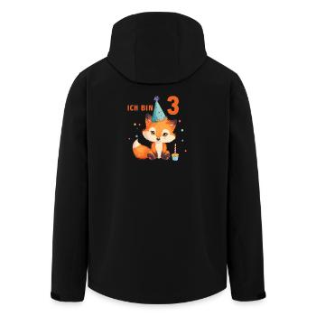 Fuchs 3 Geburtstag Füchse 3 Jahre Kinder - Recycelte Männer Softshell-Jacke von Stanley/Stella - Schwarz - Hinten - AI Model Male 185 light (185cm)