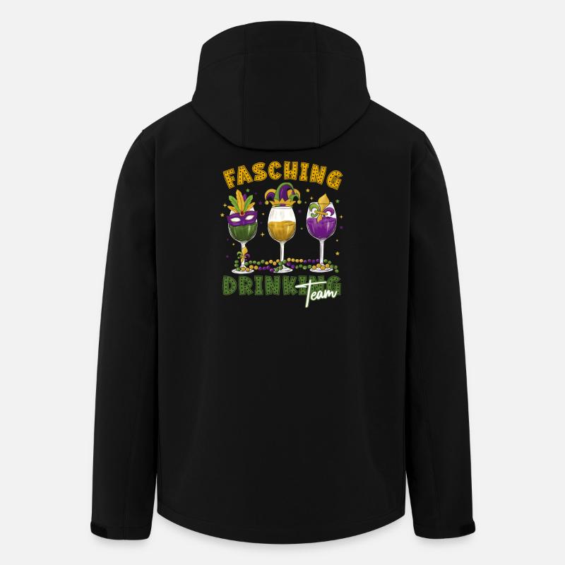 Fasching Karneval Drink Team Masken Gläser - Recycelte Männer Softshell-Jacke von Stanley/Stella - Schwarz