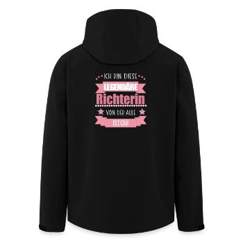 Richterin Gericht Gerechtigkeit süßes Geschenk - Recycelte Männer Softshell-Jacke von Stanley/Stella - Schwarz - Hinten - AI Model Male 185 light (185cm)