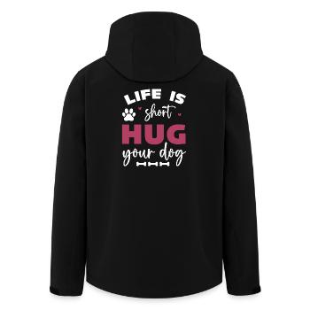Das Leben ist kurz, umarme deinen Hund - Recycelte Männer Softshell-Jacke von Stanley/Stella - Schwarz - Hinten - AI Model Male 185 light (185cm)