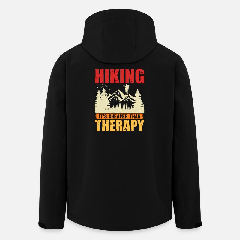 Hiking it's Cheaper Than Therapy - Men’s Recycled Softshell Jacket by Stanley/Stella - black