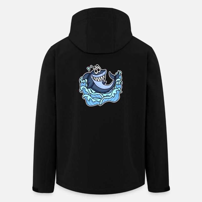 Poisson requin - Veste softshell homme en polyester recyclé Stanley/Stella - noir