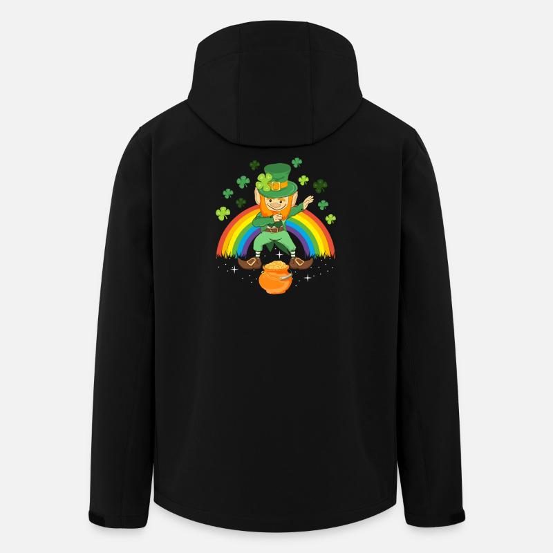 Dabbing Leprechaun Pot de trèfle d’or St. Patrick’s Day - Veste softshell homme en polyester recyclé Stanley/Stella - noir
