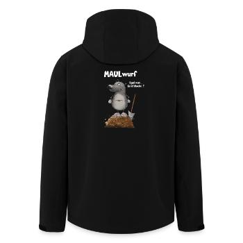 Schlechte Laune Nö Maulwurf Wortspiel - Recycelte Männer Softshell-Jacke von Stanley/Stella - Schwarz - Hinten - AI Model Male 185 light (185cm)