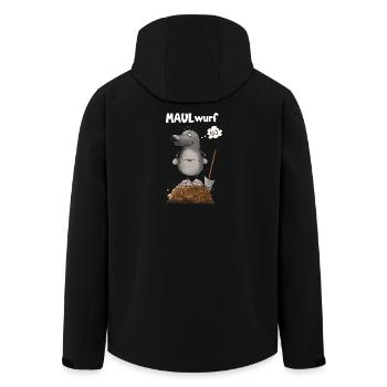 Schlechte Laune Nö Maulwurf Wortspiel - Recycelte Männer Softshell-Jacke von Stanley/Stella - Schwarz - Hinten - AI Model Male 185 light (185cm)