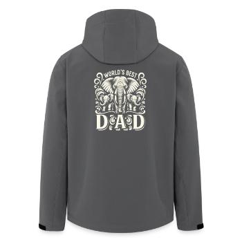 Le meilleur papa de tous les temps pour la fête des pères famille d’éléphants - Veste softshell homme en polyester recyclé Stanley/Stella - noir - Dos - AI Model Male 185 light (185cm)