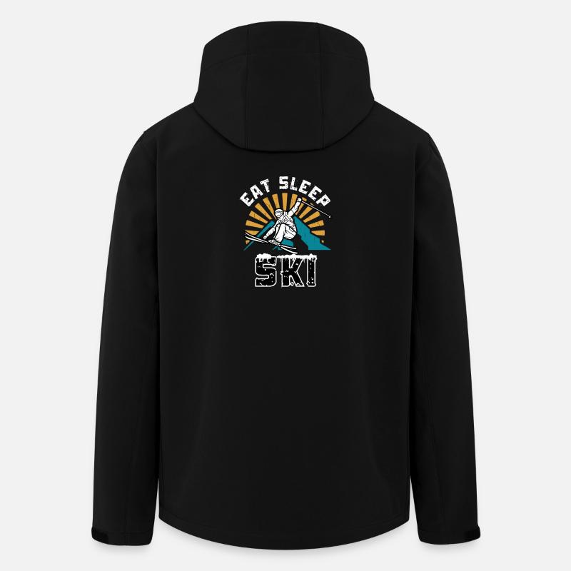 Eat Sleep Ski - Men’s Recycled Softshell Jacket by Stanley/Stella - black