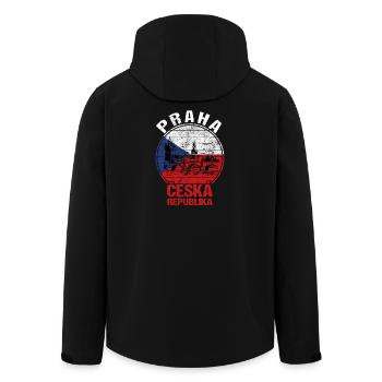 Prag Tschechien - Recycelte Männer Softshell-Jacke von Stanley/Stella - Schwarz - Hinten - AI Model Male 185 light (185cm)