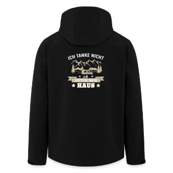 Camping Wohnwagen zelten - Recycelte Männer Softshell-Jacke von Stanley/Stella - Schwarz - Hinten - AI Model Male 185 light (185cm)