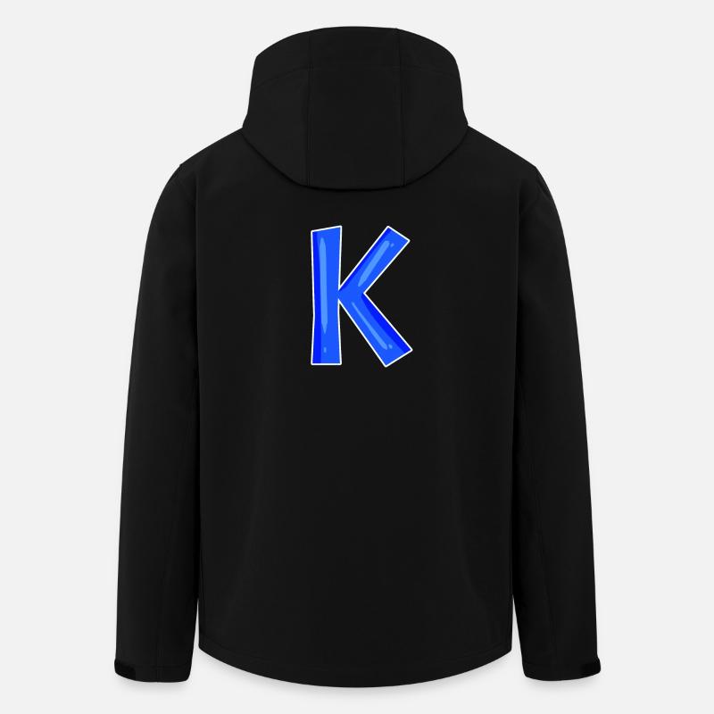 Lettre K - Lettre initiale K - Veste softshell homme en polyester recyclé Stanley/Stella - noir