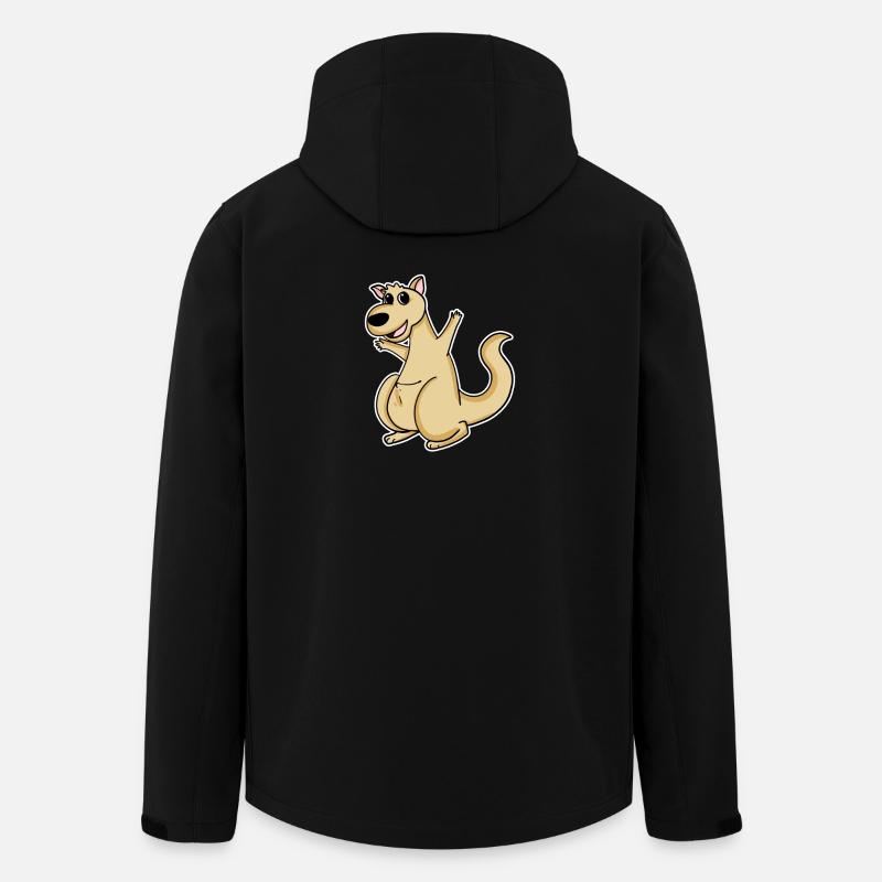 Kangaroo Animal Motif - Men’s Recycled Softshell Jacket by Stanley/Stella - black