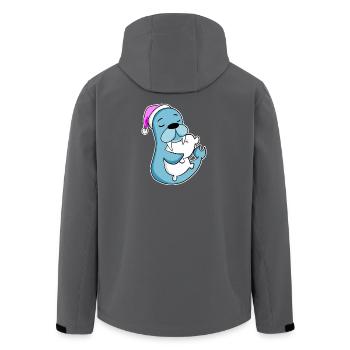 Lion de mer fatigué endormi fille endormie - Veste softshell homme en polyester recyclé Stanley/Stella - charbon - Dos - AI Model Male 185 light (185cm)