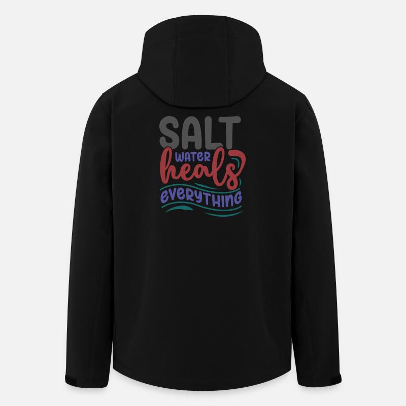 L’eau salée guérit tout - Veste softshell homme en polyester recyclé Stanley/Stella - noir