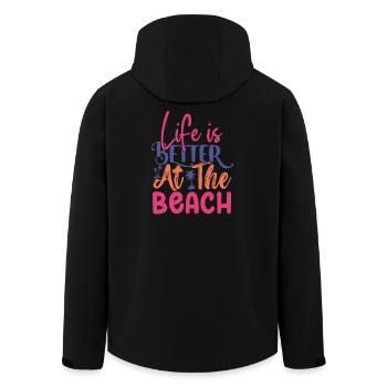La vie est plus belle à la plage - Veste softshell homme en polyester recyclé Stanley/Stella - noir - Dos - AI Model Male 185 light (185cm)