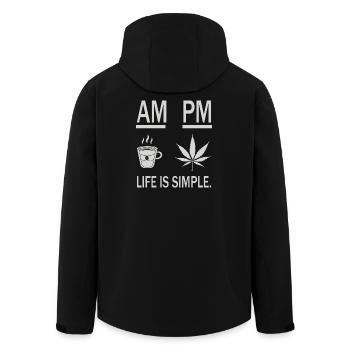 Kaffee und Gras - Recycelte Männer Softshell-Jacke von Stanley/Stella - Schwarz - Hinten - AI Model Male 185 light (185cm)