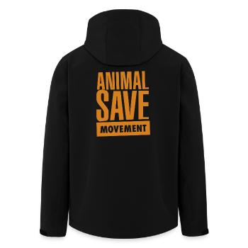Animal Save Movement Orange - Recycelte Männer Softshell-Jacke von Stanley/Stella - Schwarz - Hinten - AI Model Male 185 light (185cm)