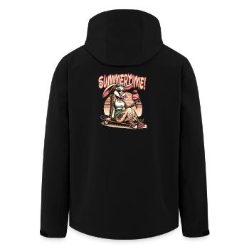 Summertime Bunny Tattoo Sneaker Ice Summer Beach - Men’s Recycled Softshell Jacket by Stanley/Stella - black - Back - AI Model Male 185 light (185cm)