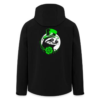 Faultier St Patricks Day mit Klee und Hut - Recycelte Männer Softshell-Jacke von Stanley/Stella - Schwarz - Hinten - AI Model Male 185 light (185cm)
