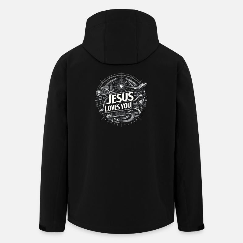 Jesus liebt dich – Kreisdesign - Recycelte Männer Softshell-Jacke von Stanley/Stella - Schwarz