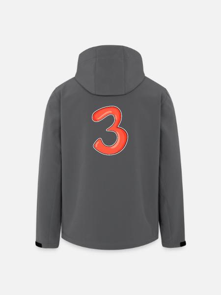 Three - 3 - Number 3 - Number 3 - Men’s Recycled Softshell Jacket by Stanley/Stella - black