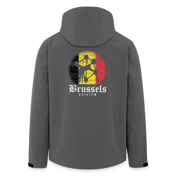 Brussels Beglium - Recycelte Männer Softshell-Jacke von Stanley/Stella - Schwarz - Hinten - AI Model Male 185 light (185cm)