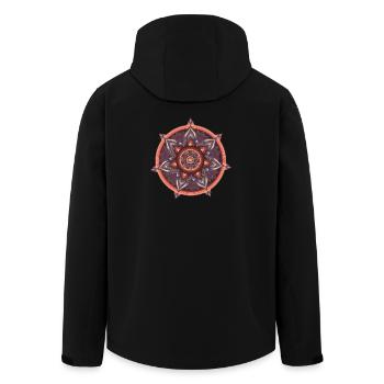 Boussole intérieure – Art symbolique calme - Veste softshell homme en polyester recyclé Stanley/Stella - noir - Dos - AI Model Male 185 light (185cm)
