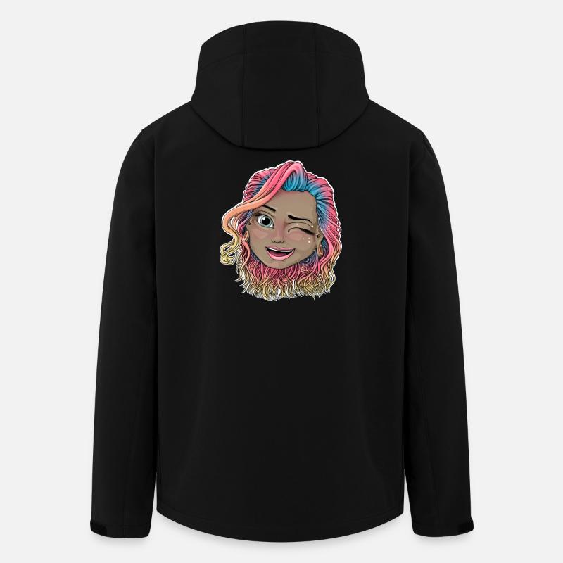 Vibrant Winking Illustration - Men’s Recycled Softshell Jacket by Stanley/Stella - black