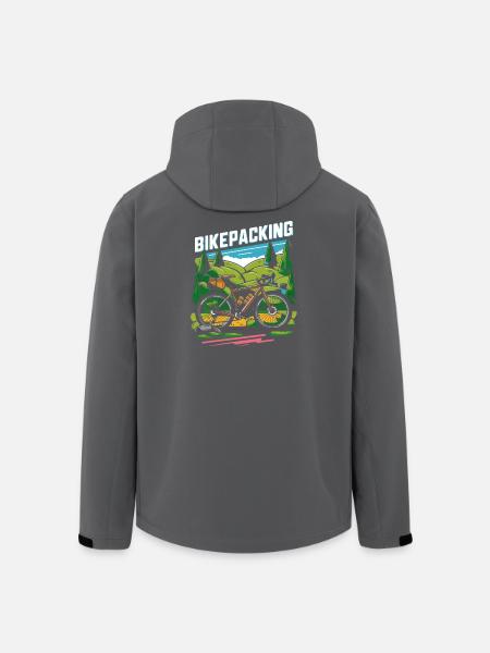Scène d’aventure à vélo - Veste softshell homme en polyester recyclé Stanley/Stella - noir