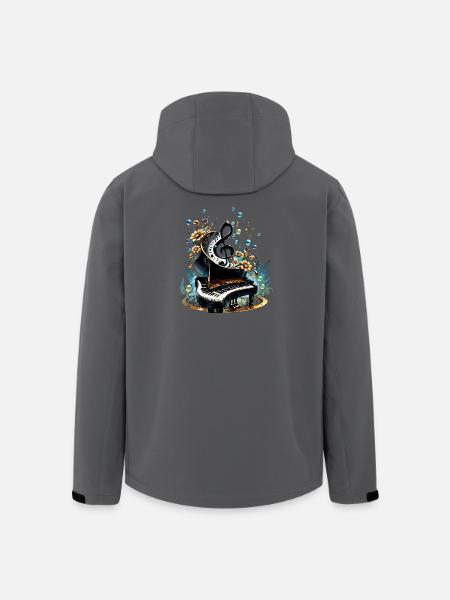 Wonderful Curved Fantasy Piano - Men’s Recycled Softshell Jacket by Stanley/Stella - black