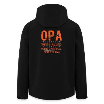 Lustiges Opa T-Shirt - Opa weiß alles - Recycelte Männer Softshell-Jacke von Stanley/Stella - Schwarz - Hinten - AI Model Male 185 light (185cm)