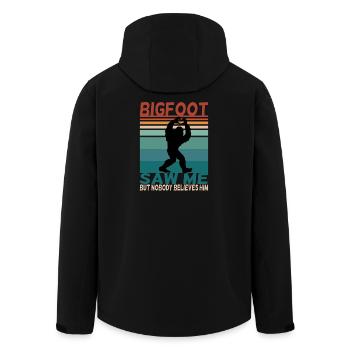 Bigfoot lustiger Spruch Retro Background - Recycelte Männer Softshell-Jacke von Stanley/Stella - Schwarz - Hinten - AI Model Male 185 light (185cm)