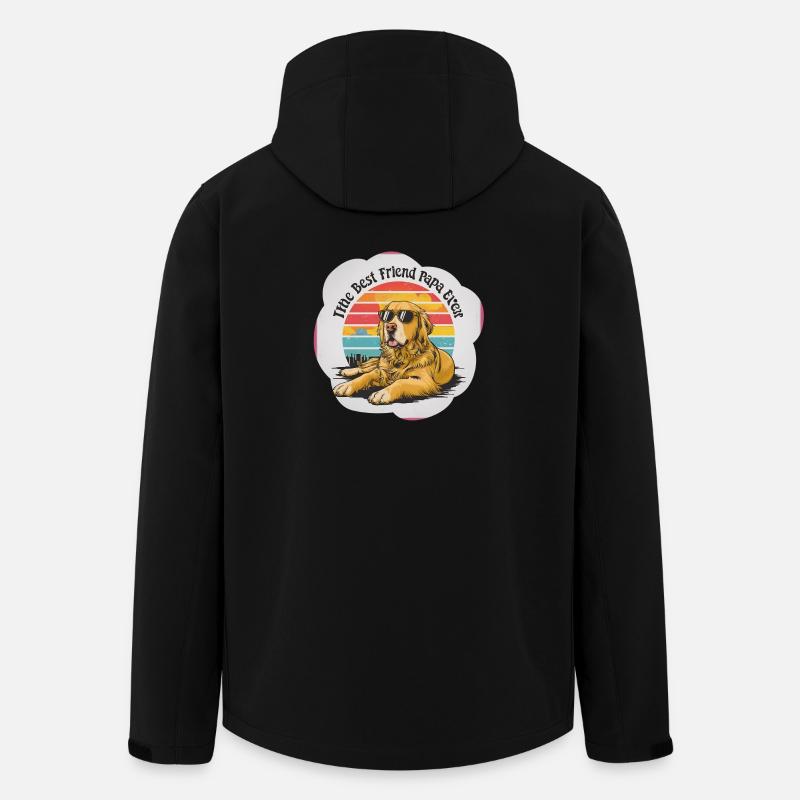 Dogs with Sunglasses and Sunset - Men’s Recycled Softshell Jacket by Stanley/Stella - black