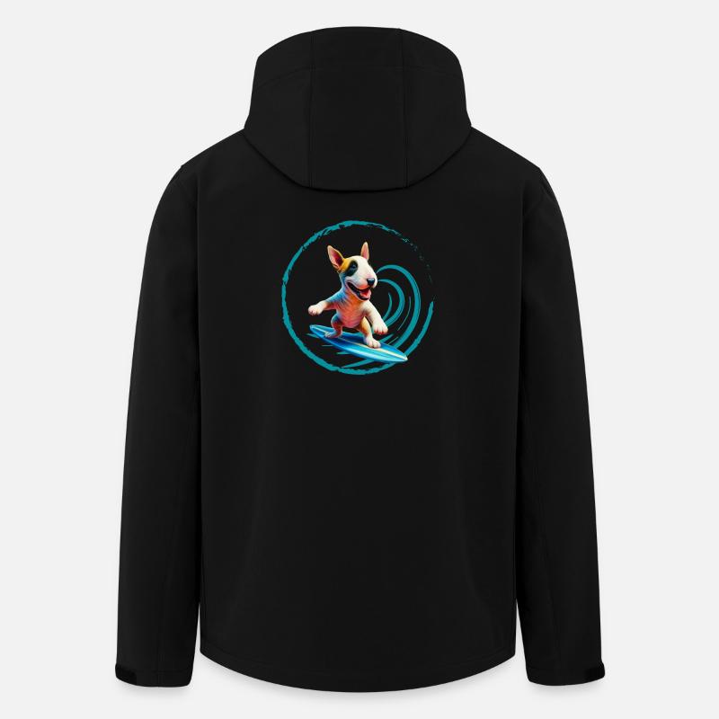 Bull Terrier Surfing - Men’s Recycled Softshell Jacket by Stanley/Stella - black