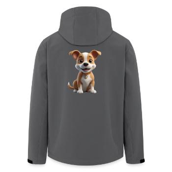 Cute puppy with heart - Men’s Recycled Softshell Jacket by Stanley/Stella - black - Back - AI Model Male 185 light (185cm)