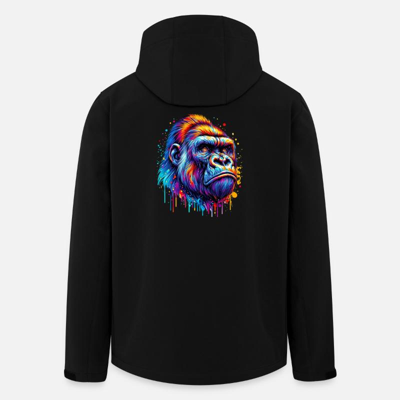 Gorilla - Recycelte Männer Softshell-Jacke von Stanley/Stella - Schwarz