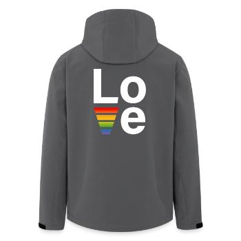 Chemise LGBT Regenbogen love blanc - Veste softshell homme en polyester recyclé Stanley/Stella - charbon - Dos - AI Model Male 185 light (185cm)