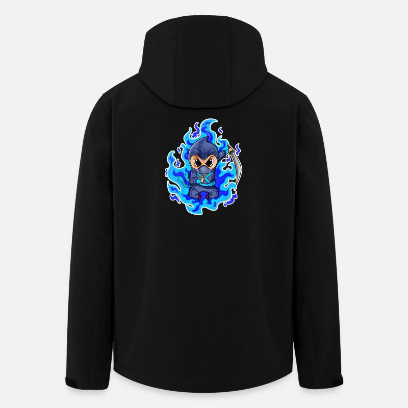 Motif Ninja Bleu Feu - Veste softshell homme en polyester recyclé Stanley/Stella - noir