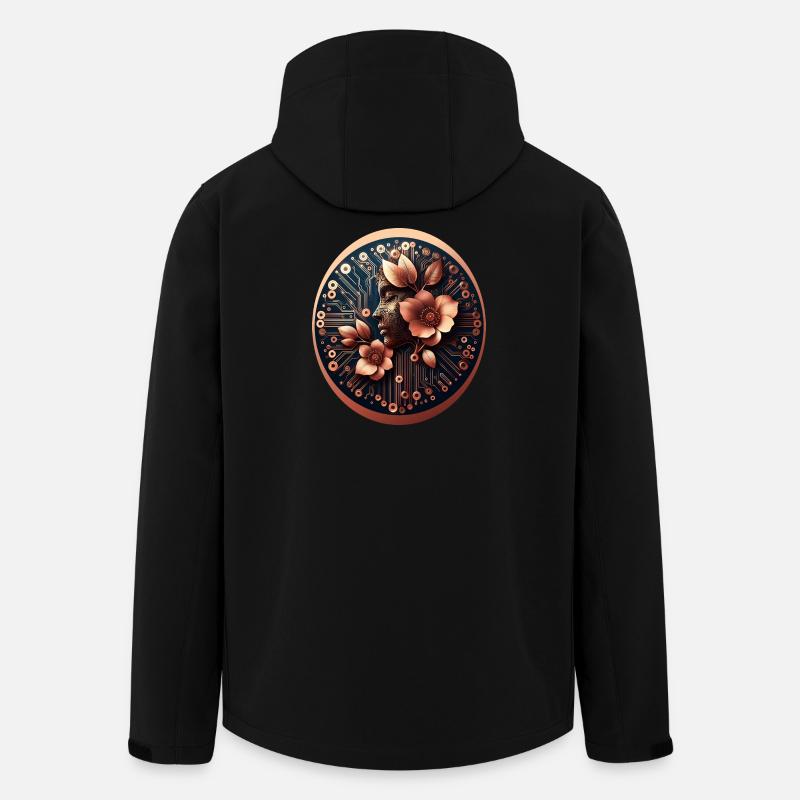 Biotechnologie AI Design Fleurs - Veste softshell homme en polyester recyclé Stanley/Stella - noir