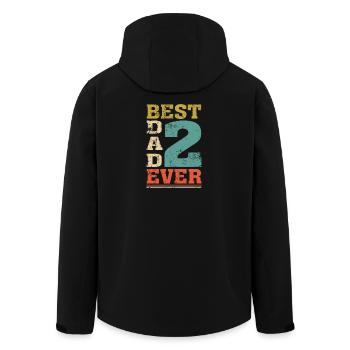 Best Dad Ever Vater 2 Kinder zweifacher Papa shirt - Recycelte Männer Softshell-Jacke von Stanley/Stella - Schwarz - Hinten - AI Model Male 185 light (185cm)